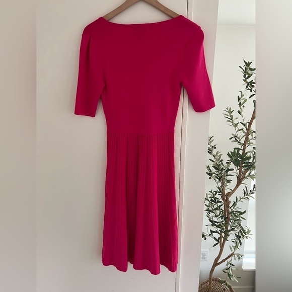 Carmen By Carmen Marc Valvo Half-Sleeve Fit & Flare Dress, Princess Pink - Picture 4 of 6